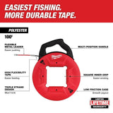 100 Ft. Polyester Fish Tape with Flexible Metal Leader 48-22-4195