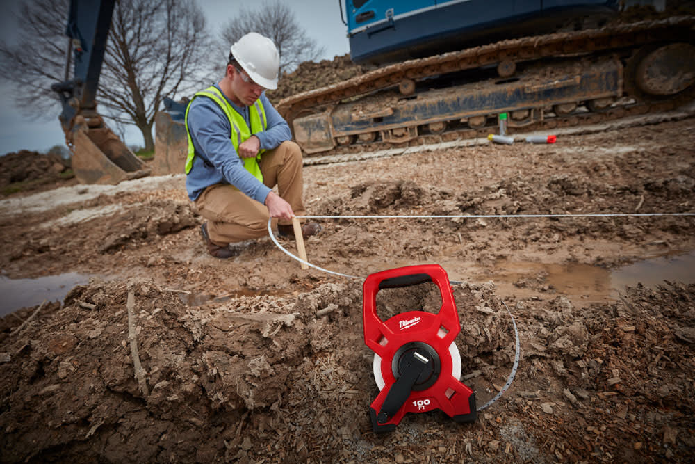 100 Ft. Steel Open Reel Long Tape Measure 48-22-5201