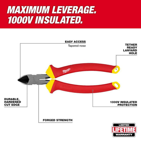 1000V Insulated 8in Diagonal Cutting Pliers 48-22-2208