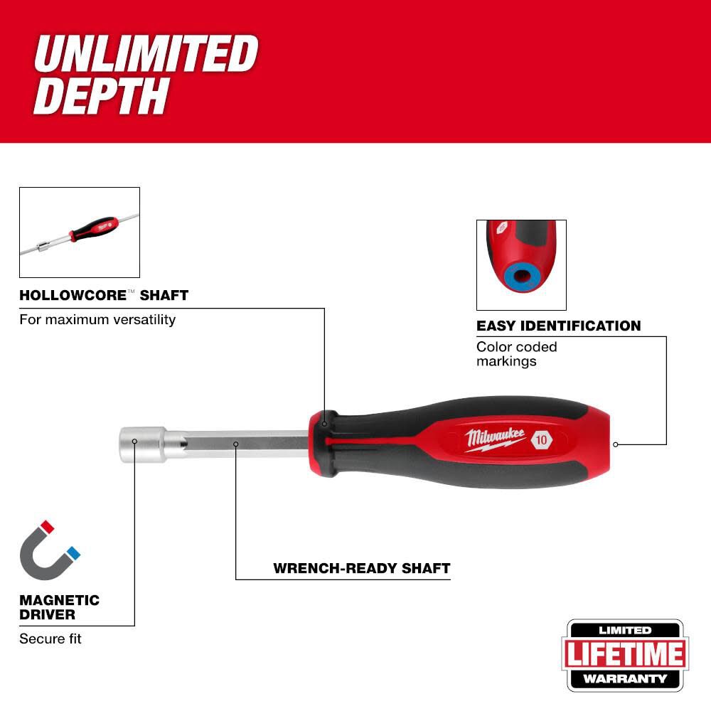 10mm HollowCore Magnetic Nut Driver 48-22-2566