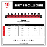 10PC SHOCKWAVE Impact Duty Socket SAE Standard 6 Point Set 49-66-7000