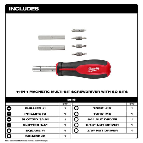 11-in-1 Magnetic Multi-Bit Screwdriver 48-22-2914