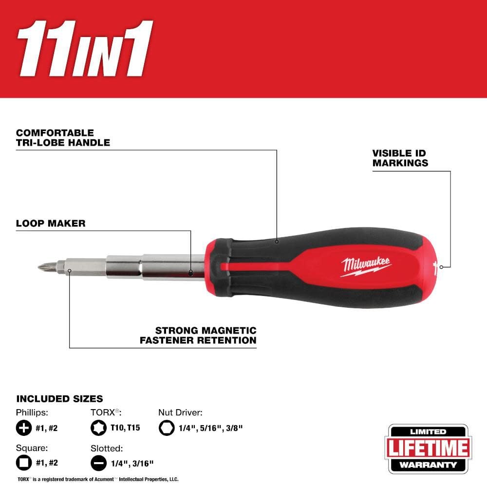 11-in-1 Magnetic Multi-Bit Screwdriver 48-22-2914