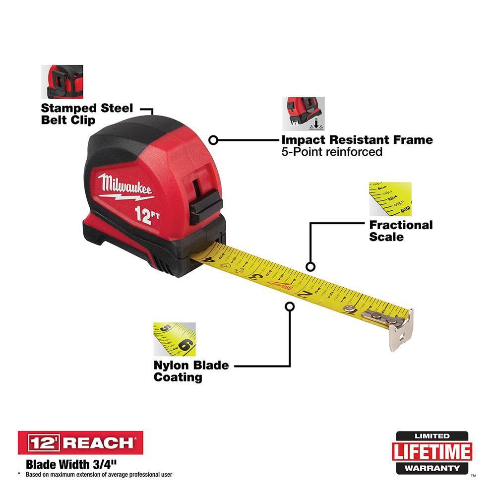 12 ft. Compact Tape Measure 48-22-6612