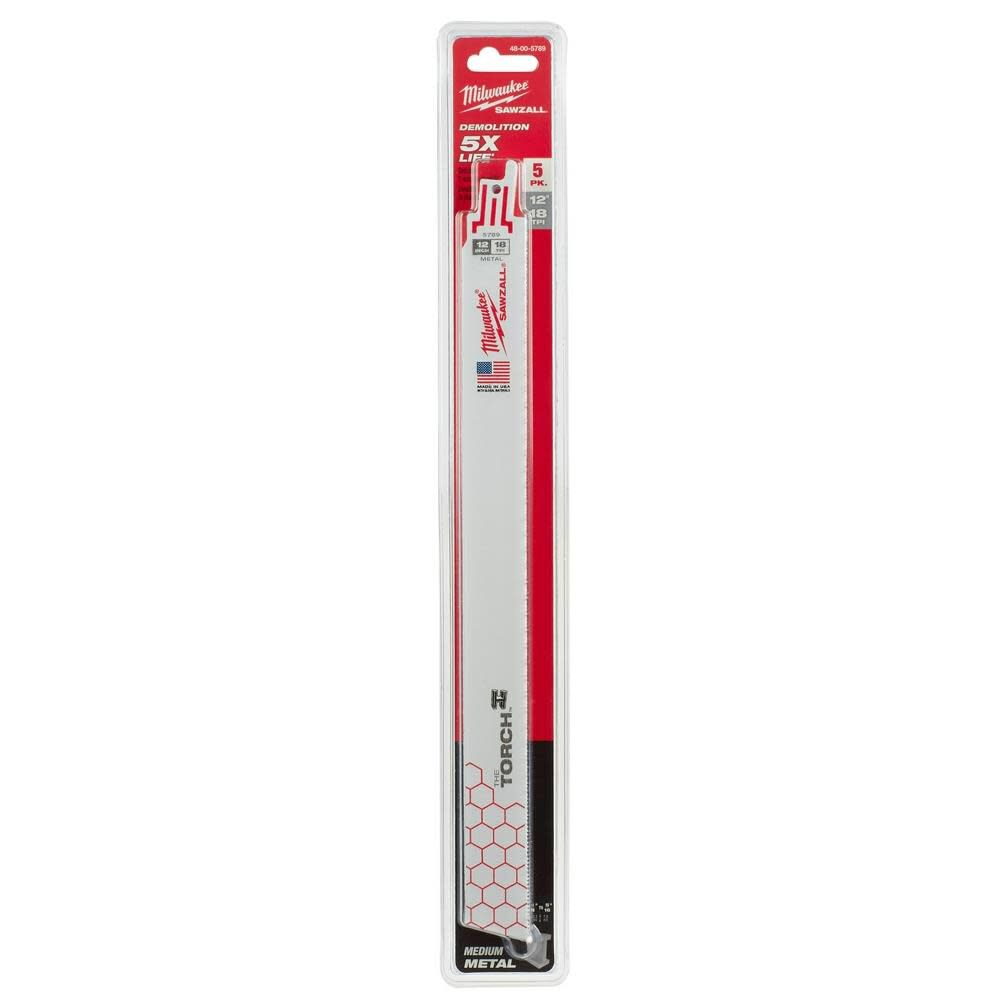 12 in. 18 TPI THE TORCH SAWZALL Blade 5PK 48-00-5789