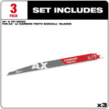 12 in. 5 TPI The Ax Carbide Teeth SAWZALL Blades 3PK 48-00-5327