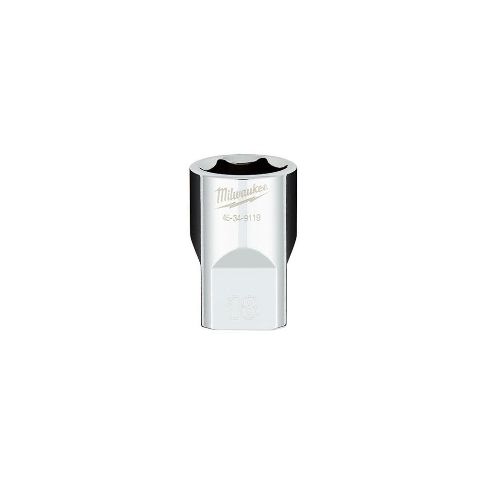 1/2 in. Drive 18MM Metric 6-Point Socket with FOUR FLAT Sides 45-34-9119