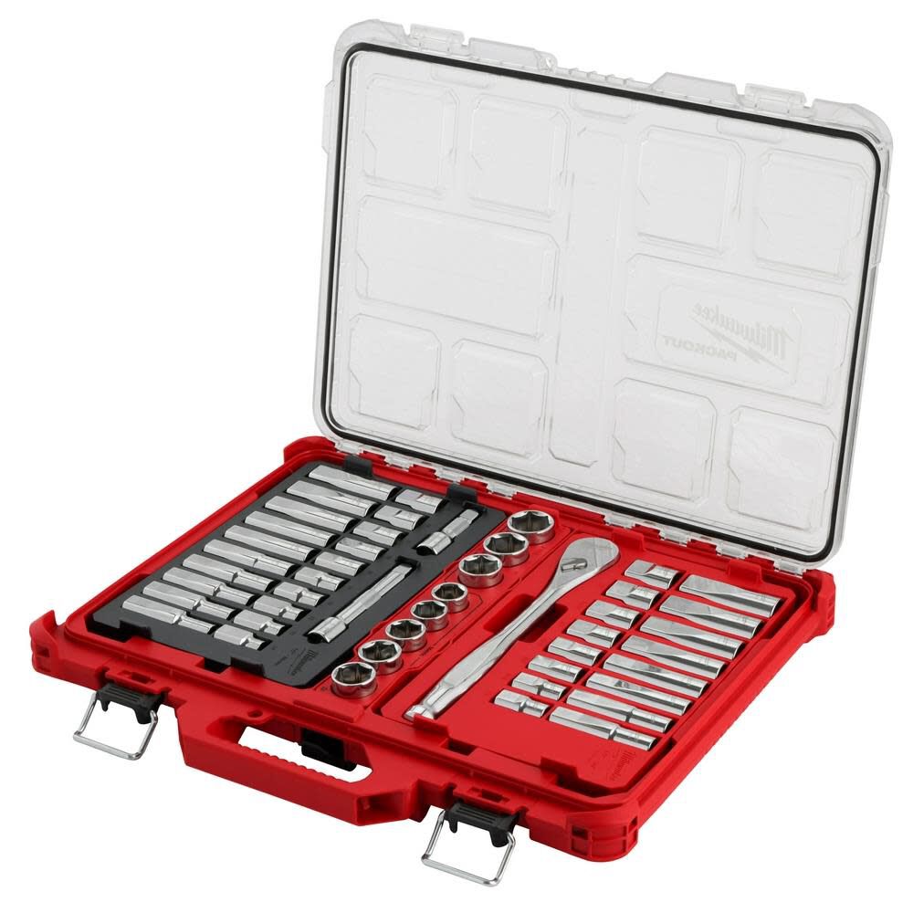 1/2in Drive Ratchet & Socket Set with PACKOUT Organizer 47pc 48-22-9487