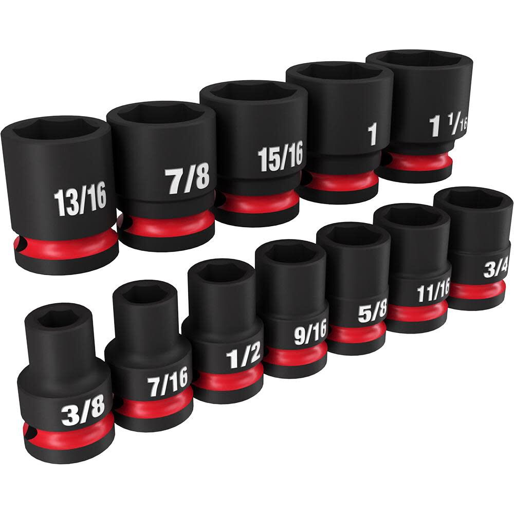 1/2in Drive SAE Standard 6 Point Impact Socket 12pc 49-66-7010