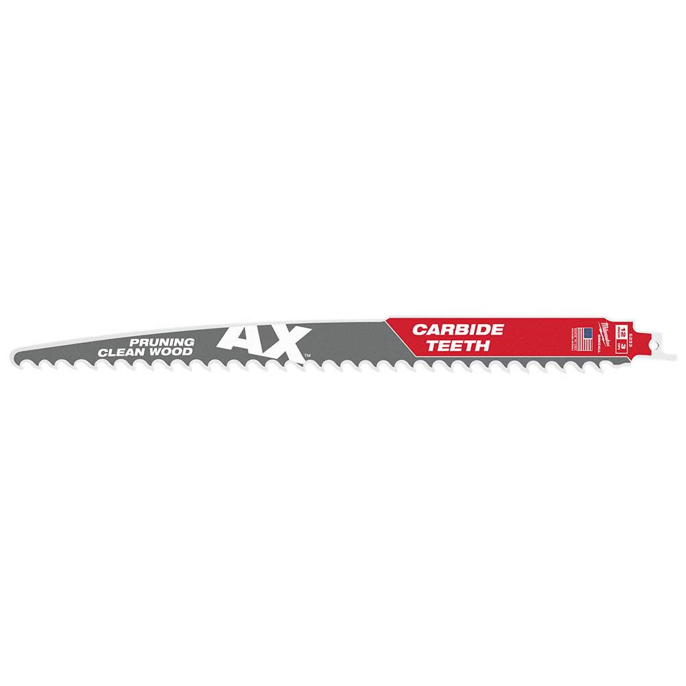 12inch 3 TPI The AX with Carbide Teeth for Pruning & Clean Wood SAWZALL Blade 1PK 48-00-5233