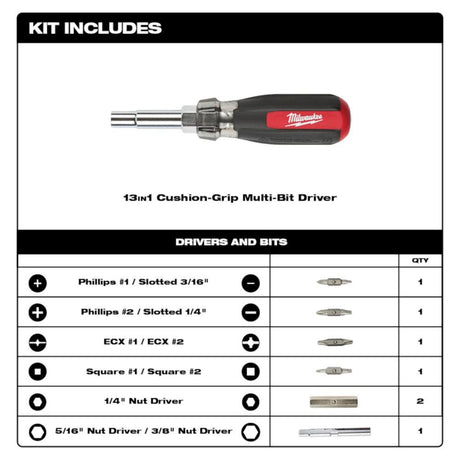 13-in-1 Cushion Grip Screwdriver 48-22-2880