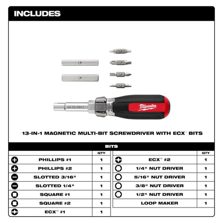 13-in-1 Magnetic Multi-Bit Screwdriver 48-22-2917