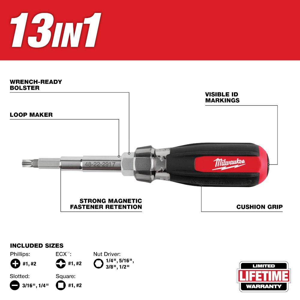 13-in-1 Magnetic Multi-Bit Screwdriver 48-22-2917