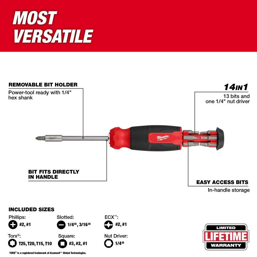 14-in-1 Multi-Bit Screwdriver 48-22-2900