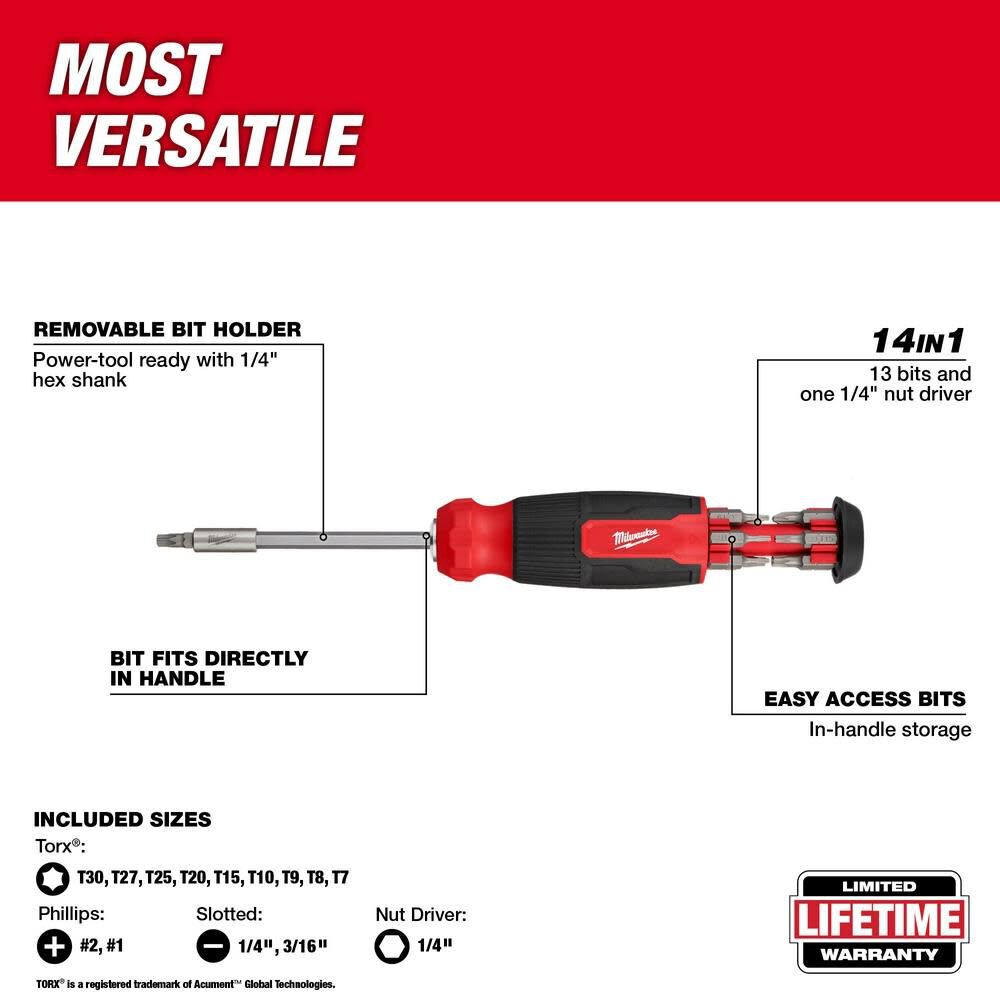 14-in-1 TORX Multi-Bit Screwdriver 48-22-2907