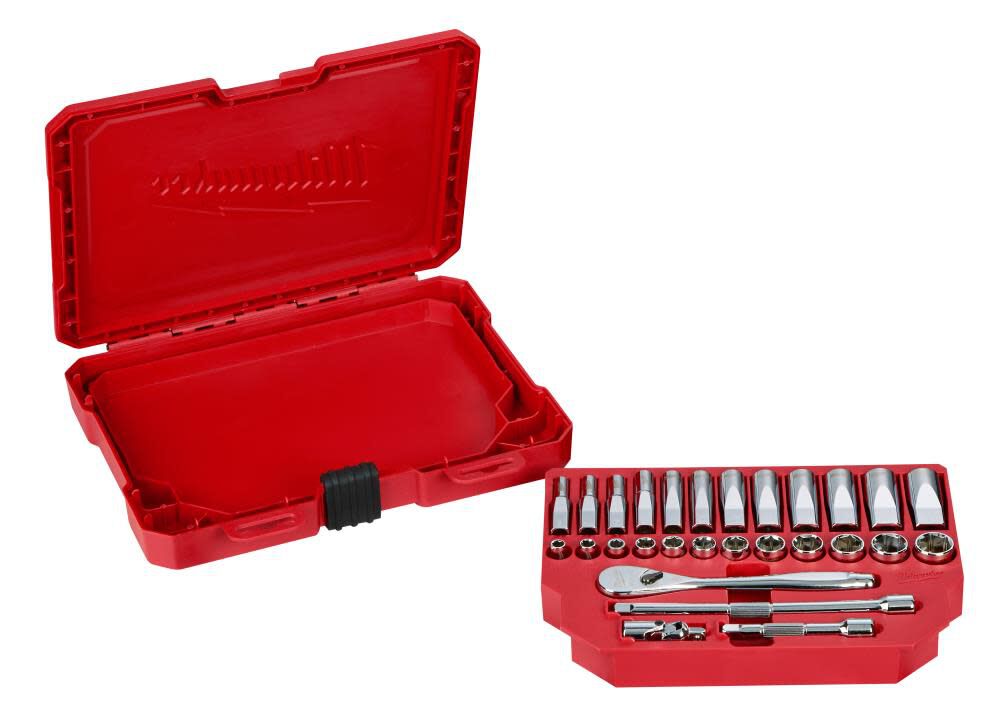 1/4 in. Drive 28 pc. Ratchet & Socket Set - Metric 48-22-9504