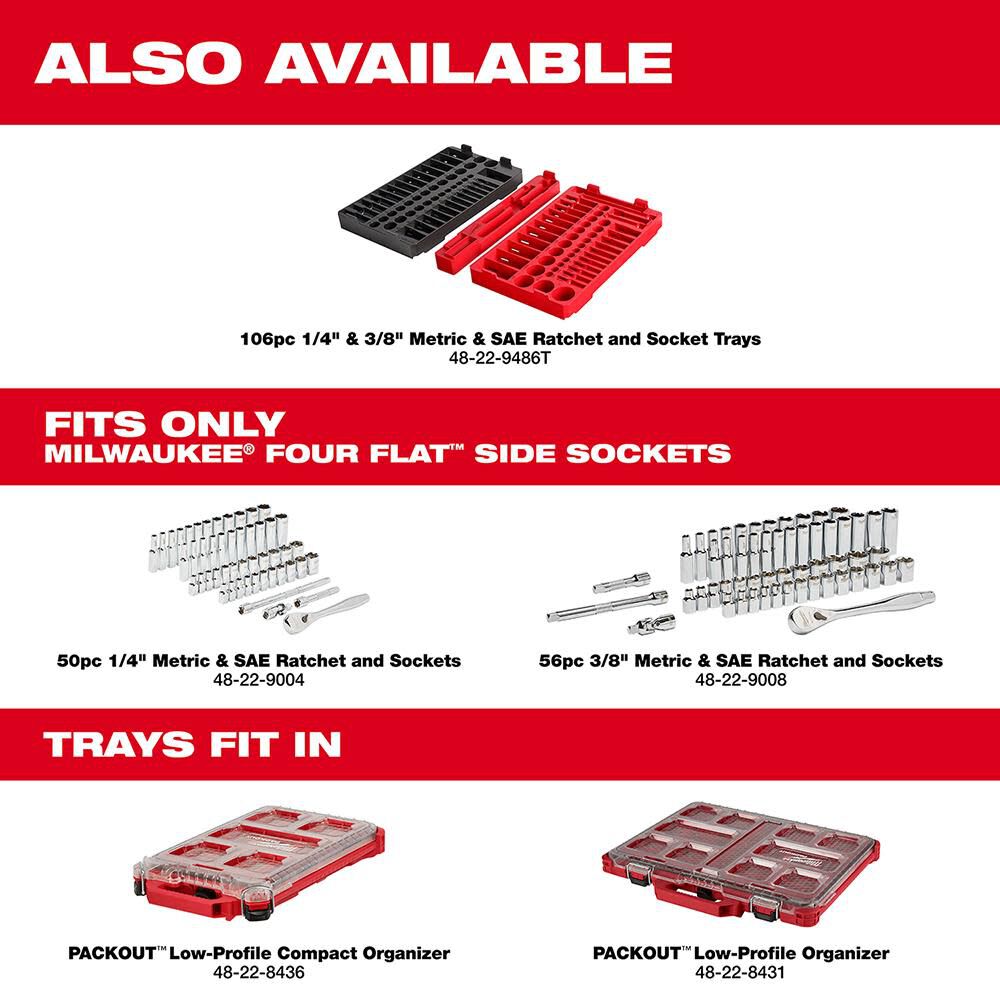 1/4 in. Drive 50 pc. Ratchet & Socket Set - SAE & Metric 48-22-9004