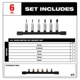 1/4 Inch Drive Hex Bit Metric Socket Set 6pc 48-22-9541