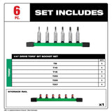 1/4 Inch Drive TORX Bit Socket Set 6pc 48-22-9530