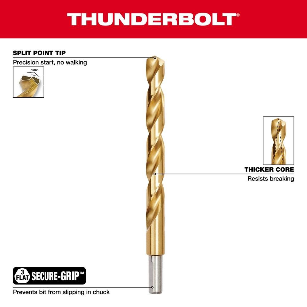 14-Piece Thunderbolt Titanium Coated Drill Bits 48-89-0011