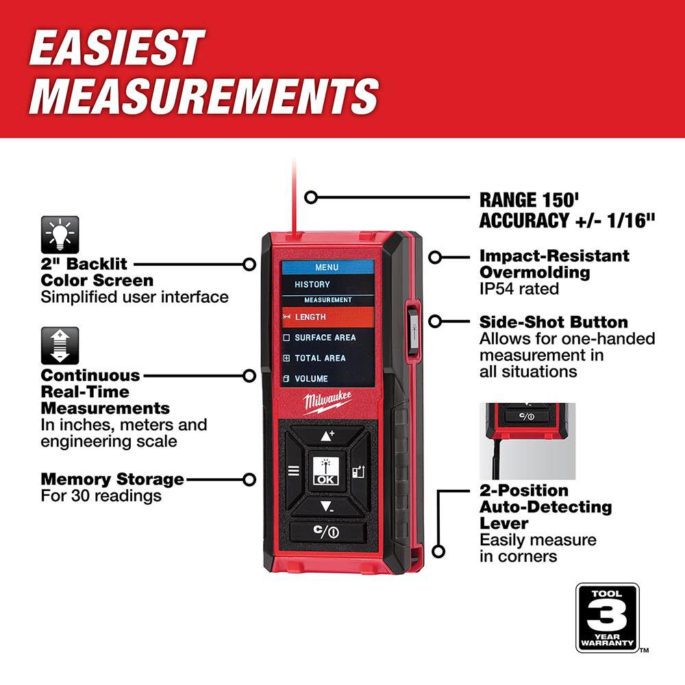 150 Ft. Laser Distance Meter 48-22-9802