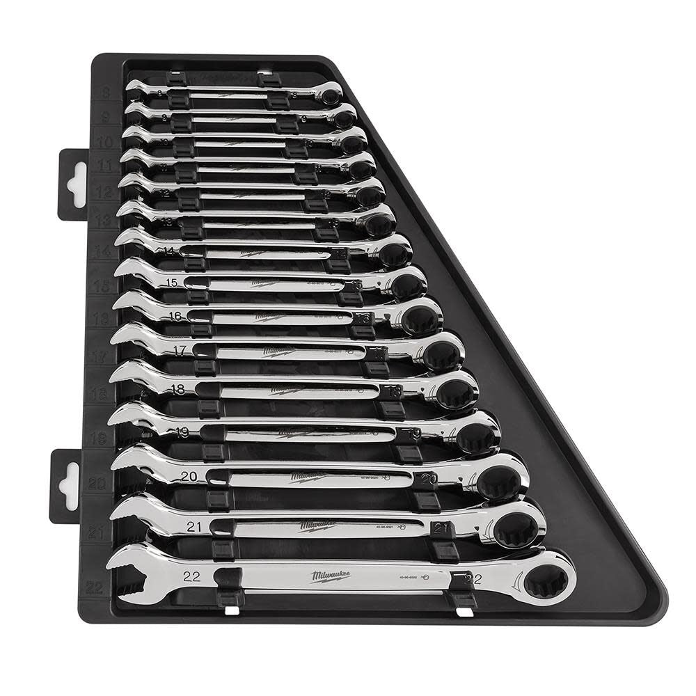 15pc Ratcheting Combination Wrench Set - Metric 48-22-9516