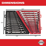 15pc Ratcheting Combination Wrench Set - SAE 48-22-9416