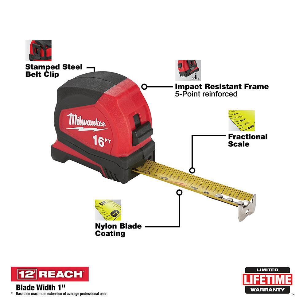 16 ft. Compact Tape Measure 48-22-6616