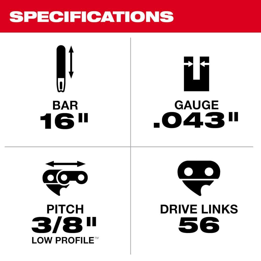 16 in. .043 56 Link Replacement Chainsaw Chain 49-16-2715