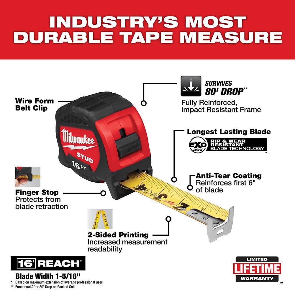 16ft Gen II STUD Tape Measure 48-22-9716