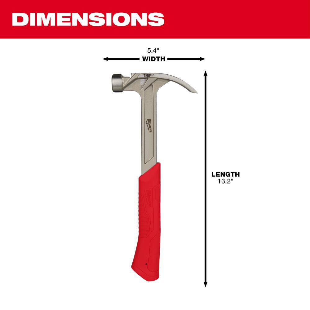 16oz Smooth Face Hybrid Claw Hammer 48-22-9018