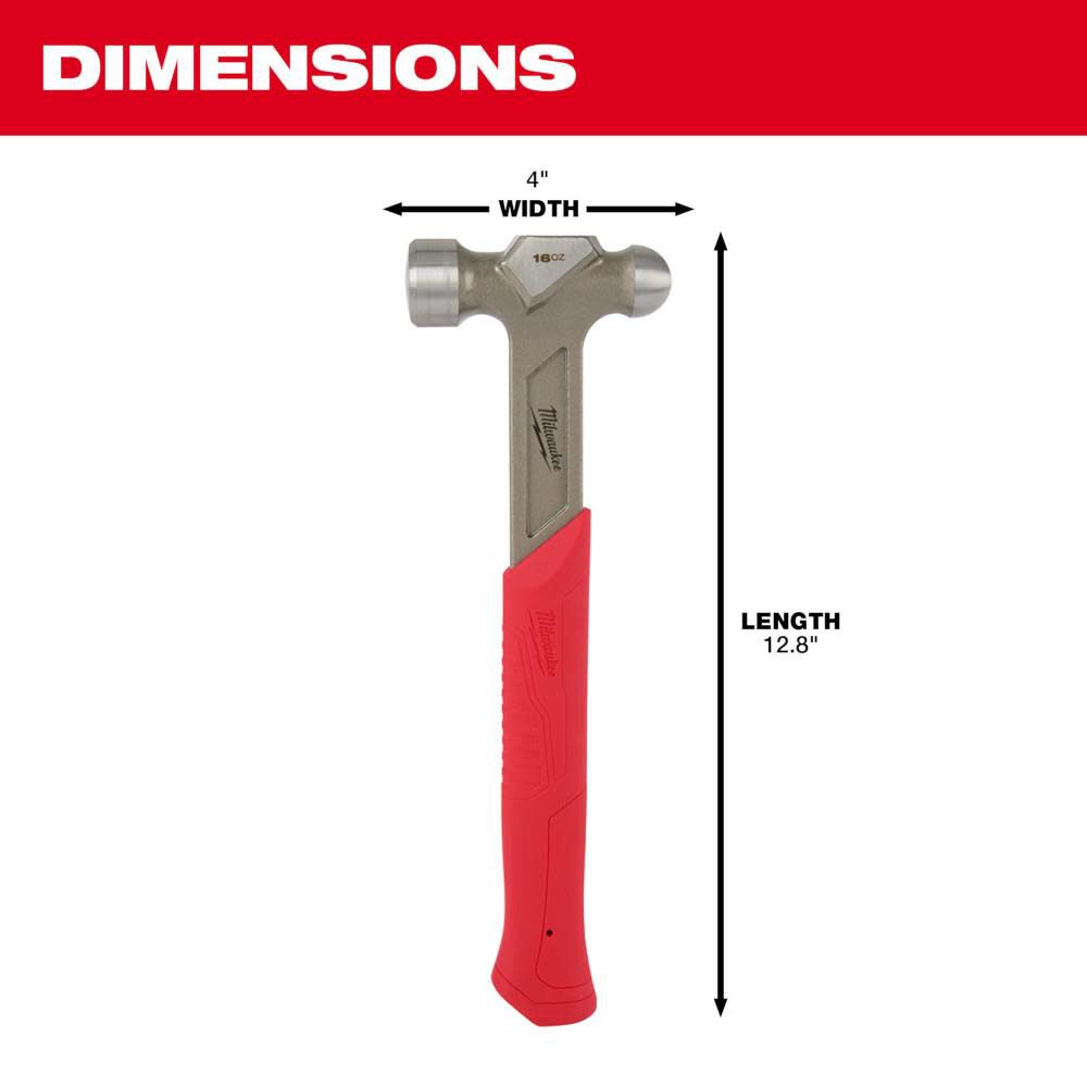 16oz Steel Ball Peen Hammer 48-22-9130