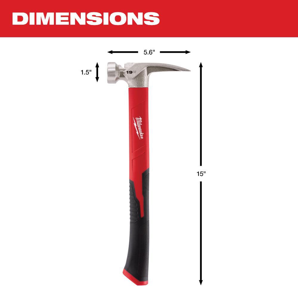 19 oz Smooth Face Poly/Fiberglass Handle Hammer 48-22-9316