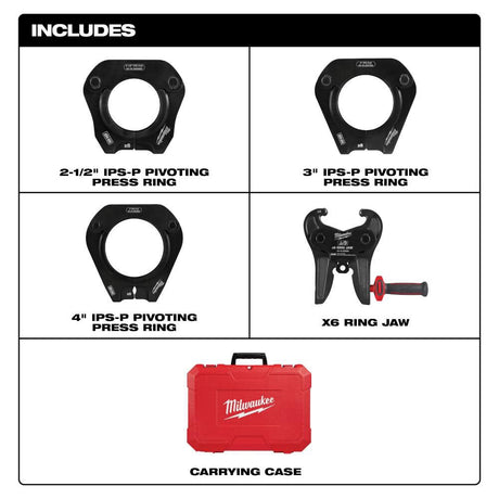 2-1/2 Inch - 4 Inch IPS-P Pivoting Press Ring Kit for M18 FORCE LOGIC Long Throw Press Tool 49-16-2698X