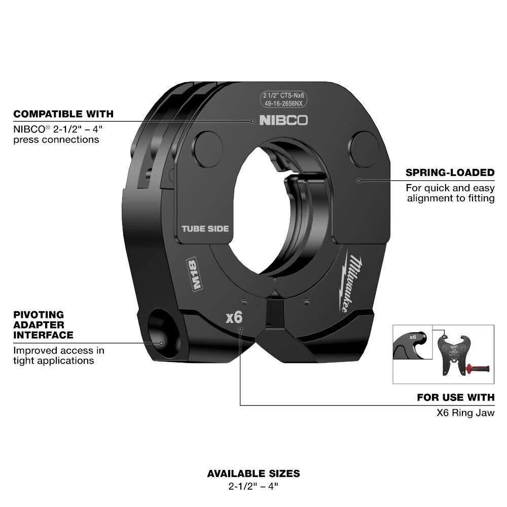 2-1/2 Inch - 4 Inch NIBCO Press Ring Kit for M18 FORCE LOGIC Long Throw Press Tool 49-16-2690NX