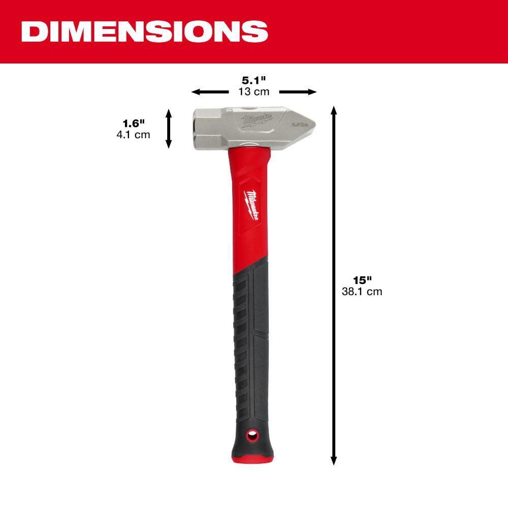 2 1/2 lb Fiberglass Cross Peen Hammer 48-22-9313