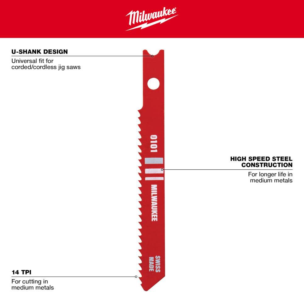 2-3/4 in. 14 TPI High Speed Steel Jig Saw Blade 5PK 48-42-0101