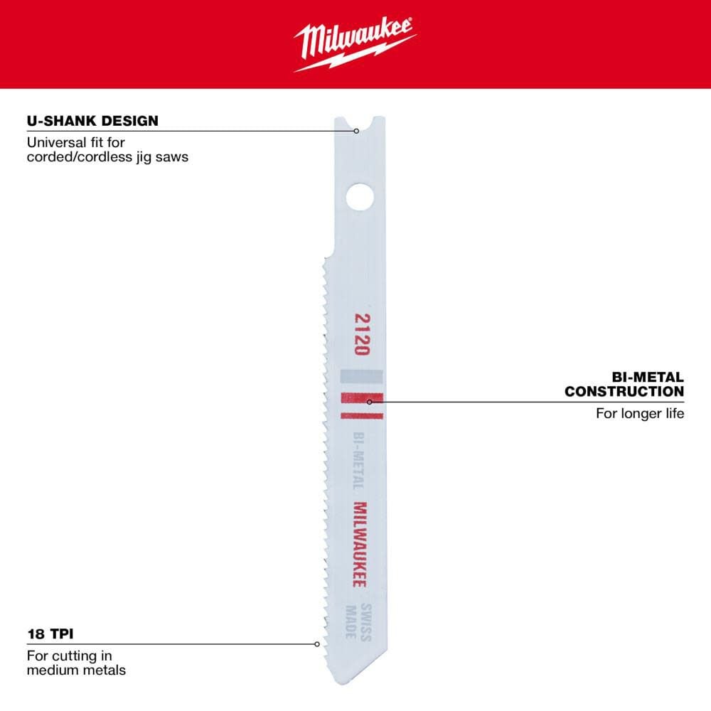 2-3/4 in. 18 TPI Bi-Metal Jig Saw Blades 5PK 48-42-2120