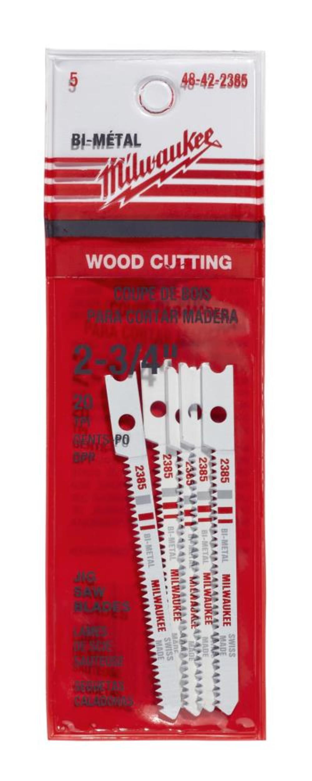 2-3/4 in. 20 TPI Bi-Metal Jig Saw Blade 5PK 48-42-2385