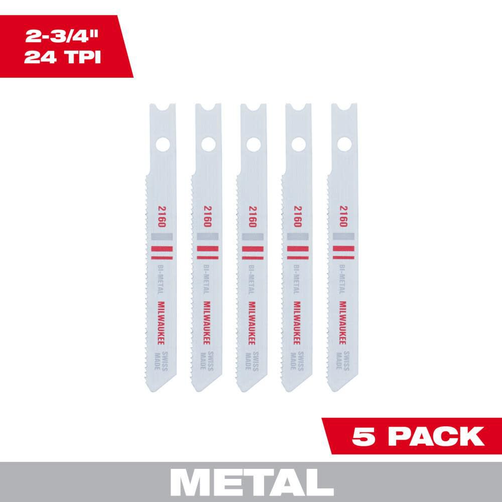 2-3/4 in. 24 TPI Bi-Metal Jig Saw Blades 5PK 48-42-2160