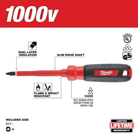 #2 ECX 4inch 1000V Insulated Screwdriver 48-22-2242