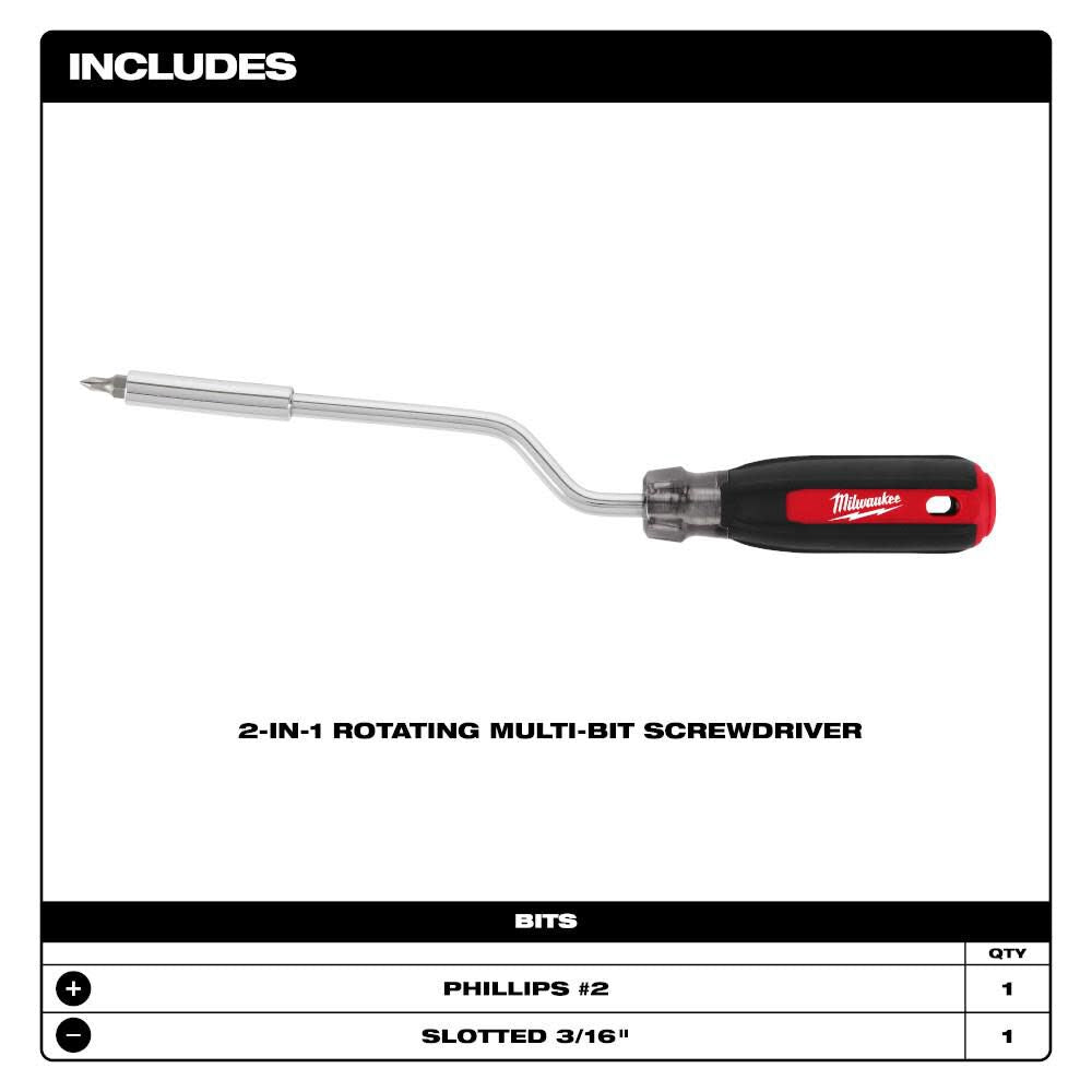 2-in-1 Rotating Multi-Bit Screwdriver 48-22-2916