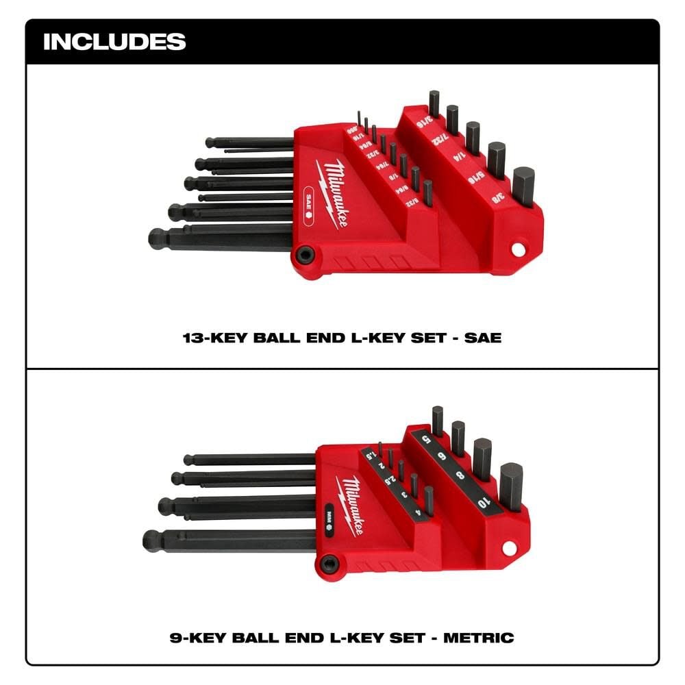 22 Key Ball End L-Key Set SAE/Metric 48-22-2187