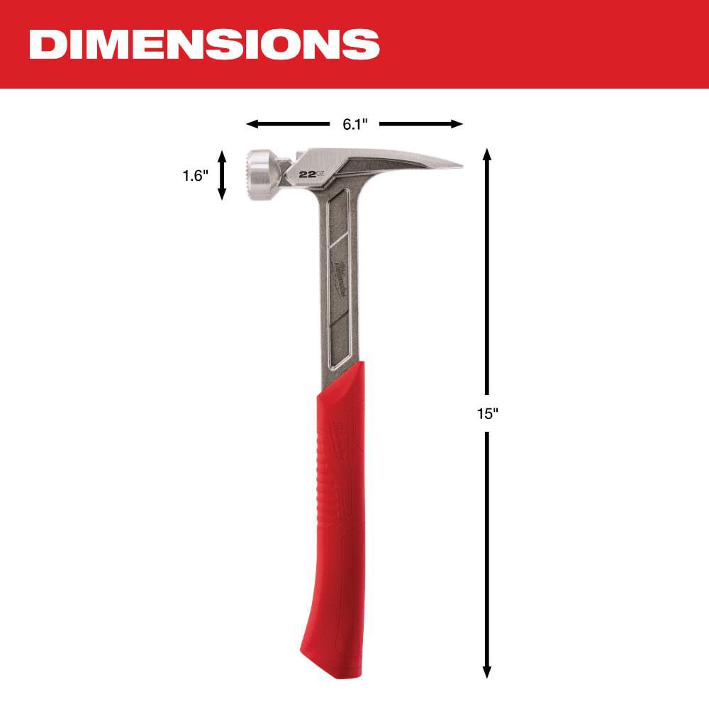 22 oz Milled Face Framing Hammer 48-22-9022