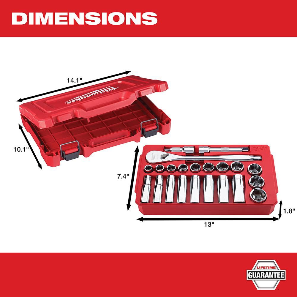 22 pc. 1/2 in. Socket Wrench Set (SAE) 48-22-9410