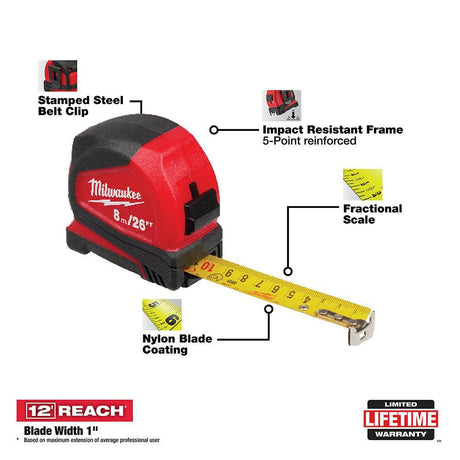 26ft Compact Tape Measure 48-22-6626G