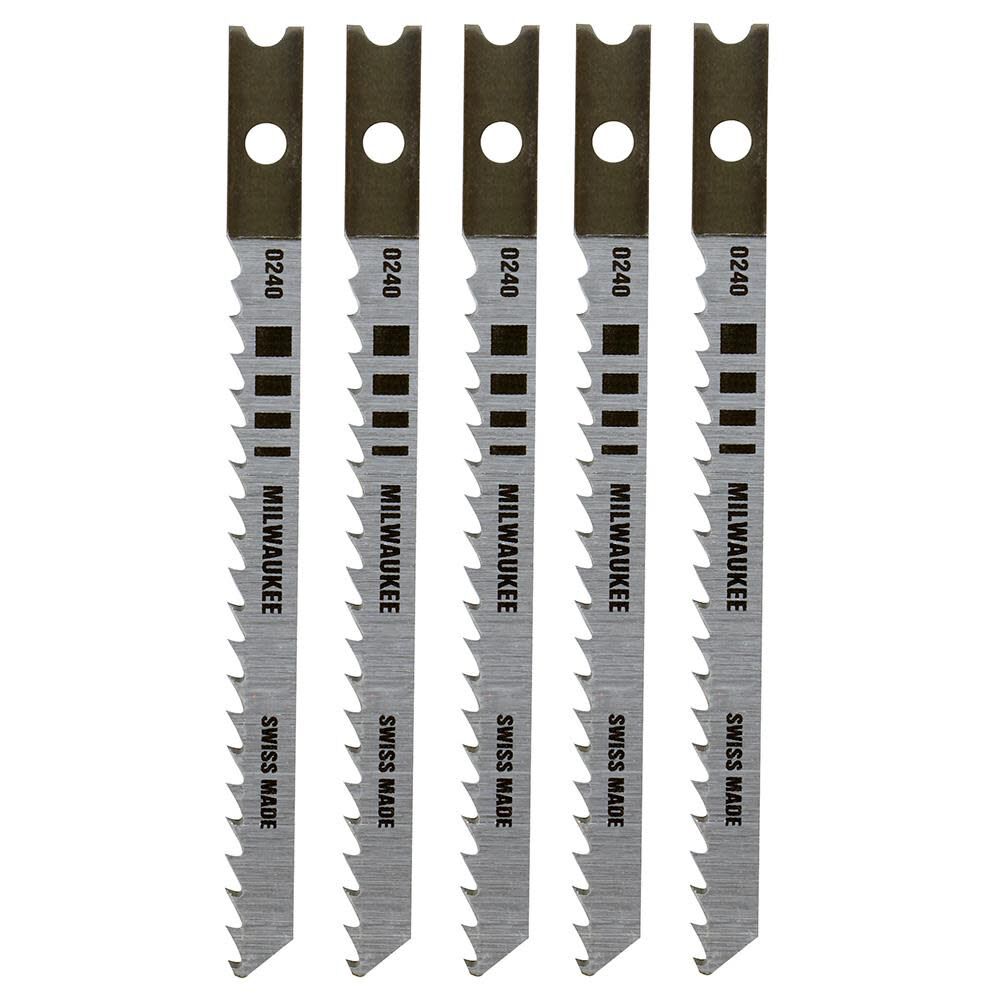 3-1/8 in. 8 TPI High Carbon Steel Jig Saw Blade 5PK 48-42-0240