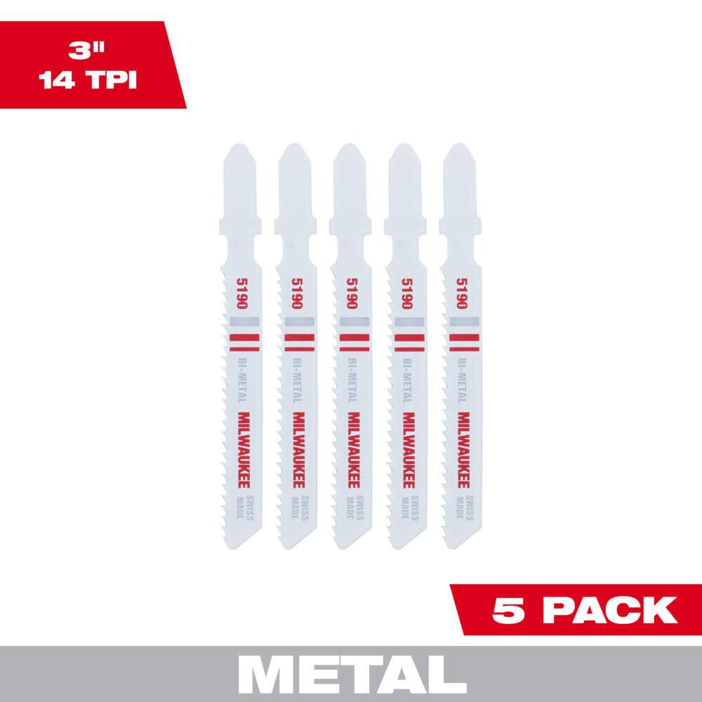 3 in. 14 TPI Bi-Metal Jig Saw Blade 5PK 48-42-5190