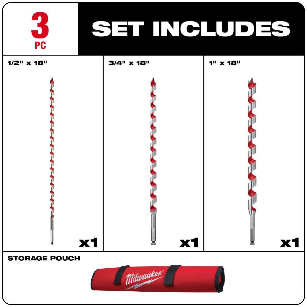 3 pc. Ship Auger Bit Set 48-13-3000