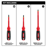 3-Piece 1000V Insulated Screwdriver Set 48-22-2202